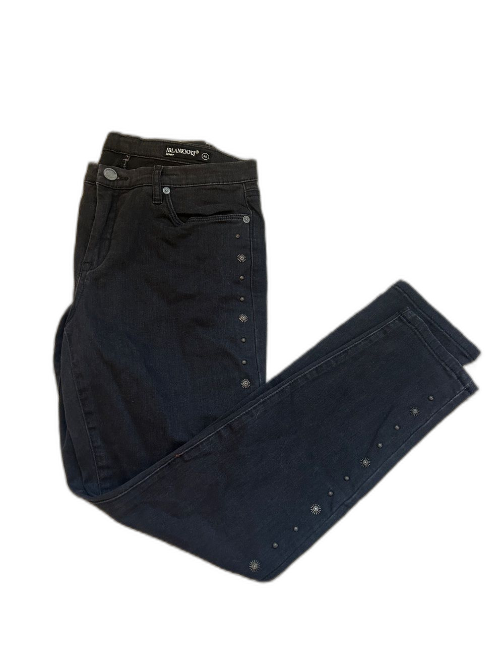 Blank NYC Black Studded Skinny Jeans Women's Size 29 Embellished Rock Y2K